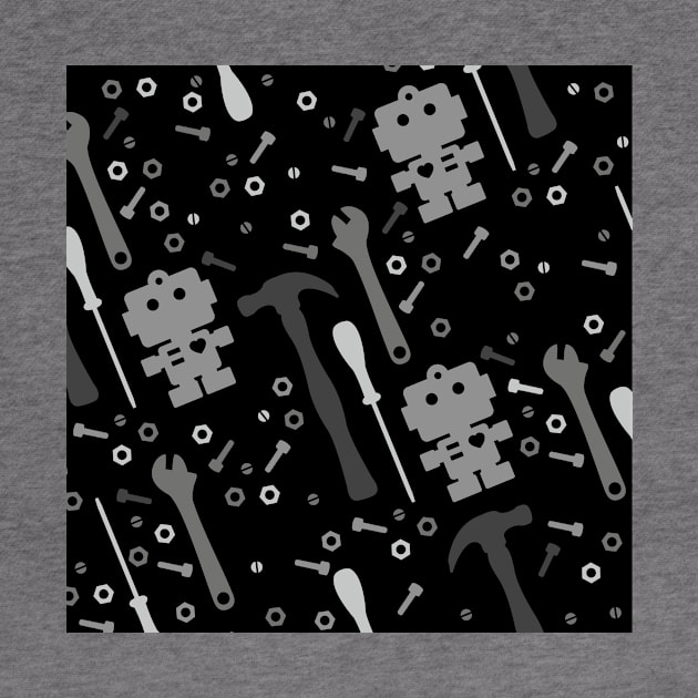 Techie Tools Black White Pattern by XOOXOO